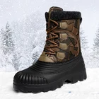 Мужские зимние камуфляжные ботинки MARSON, черные ботинки с бархатным утеплителем, нескользящая Уличная обувь для альпинизма и горы,
