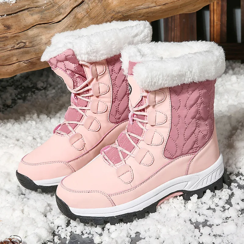 

Padded Warm Thickened Women's Shoes 2023 Winter Large Size Outdoor High Top Cotton Shoes Women Winter Cold-resistant Snow Boots