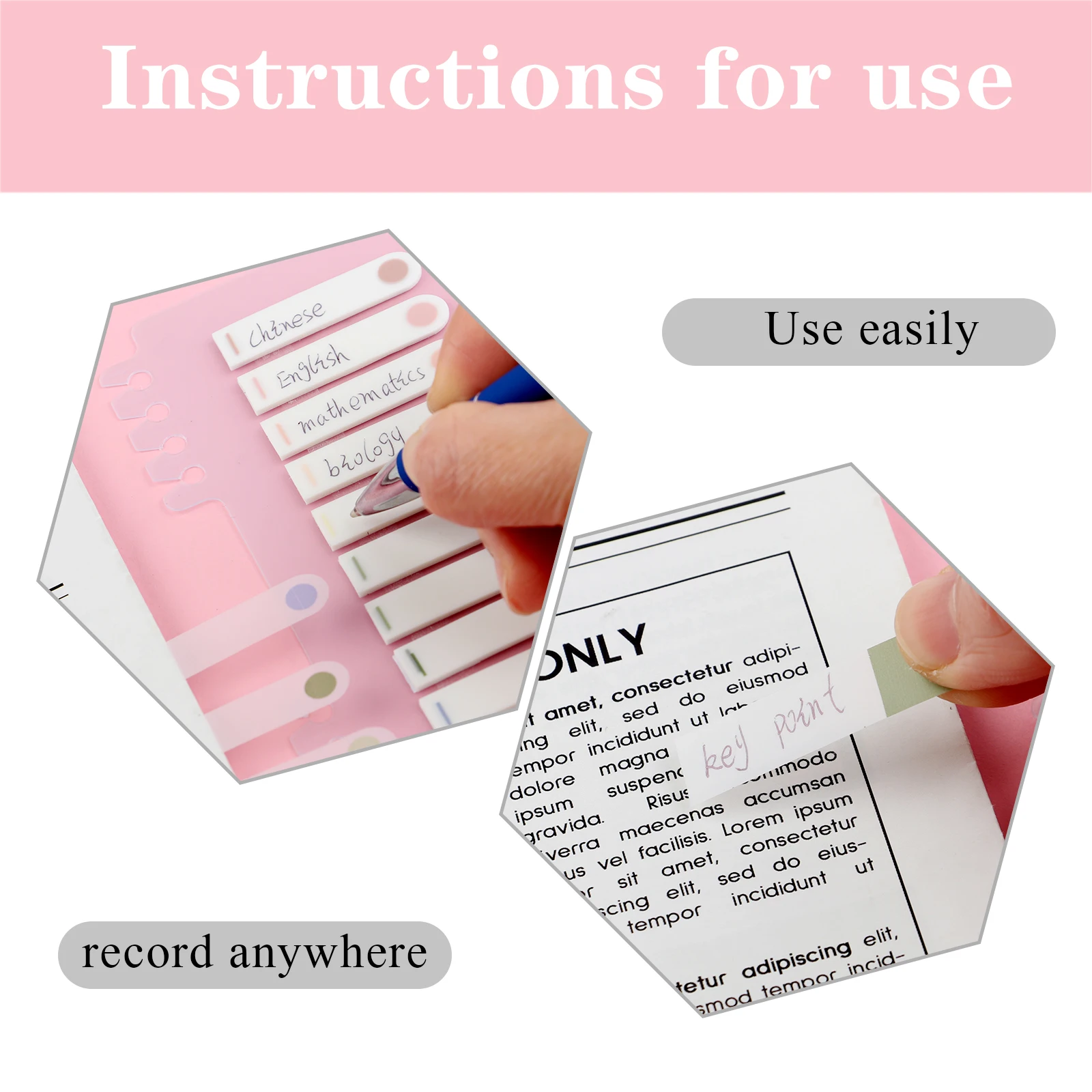 

1020 Pieces Sticky Index Tabs with Ruler, Writable and Repositionable File Tabs