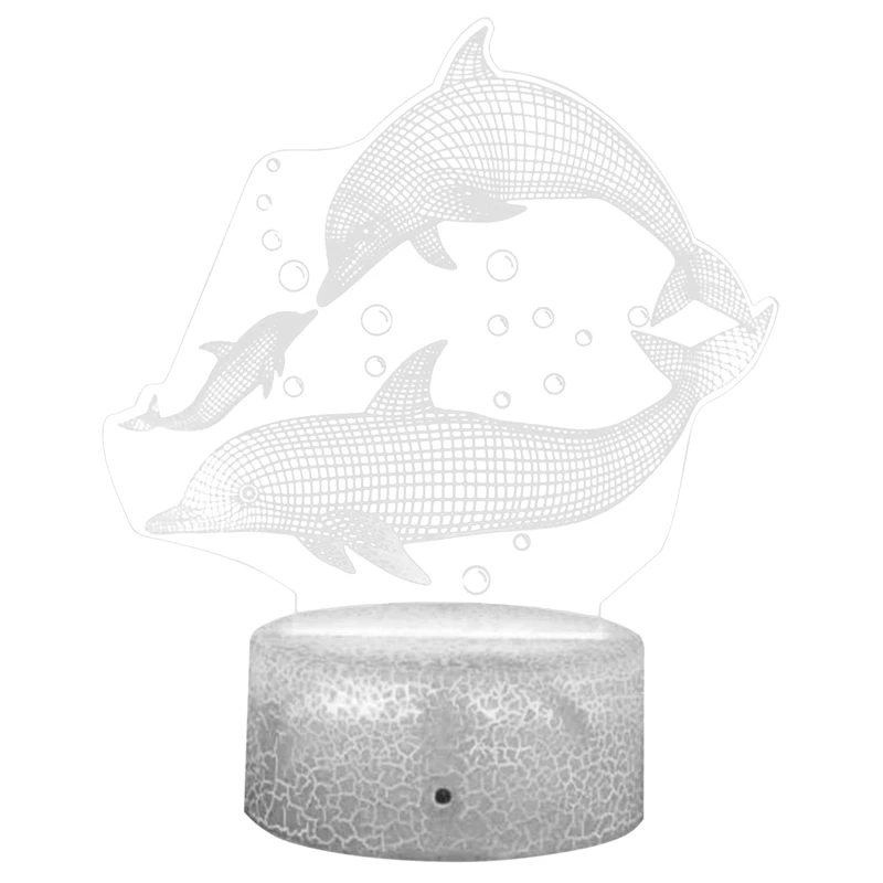 

Ночсветильник в виде дельфина креативный 16 цветов с дистанционным управлением атмосферный Ночник подарок акриловая прикроватная настольн...