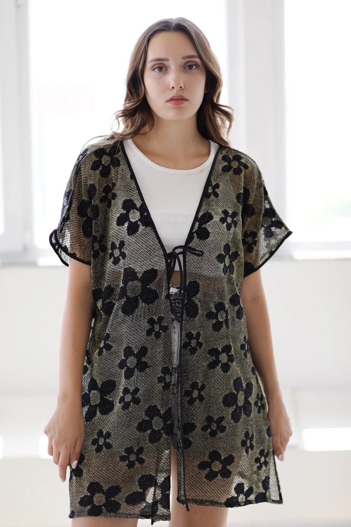 

Women's Pareo Floral Pattern Swimwear Cover Up Dress Sexy Tunic Suit Beachwear Female Beach Bikini Cover Loose Mini Dress