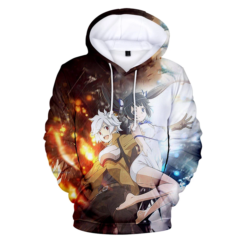 

Danmachi Anime Hoodie Unisex Long Sleeve Sweatshirt Women Men's Hoodies 2022 Japanese Anime Youthful 3D Clothes Plus Size