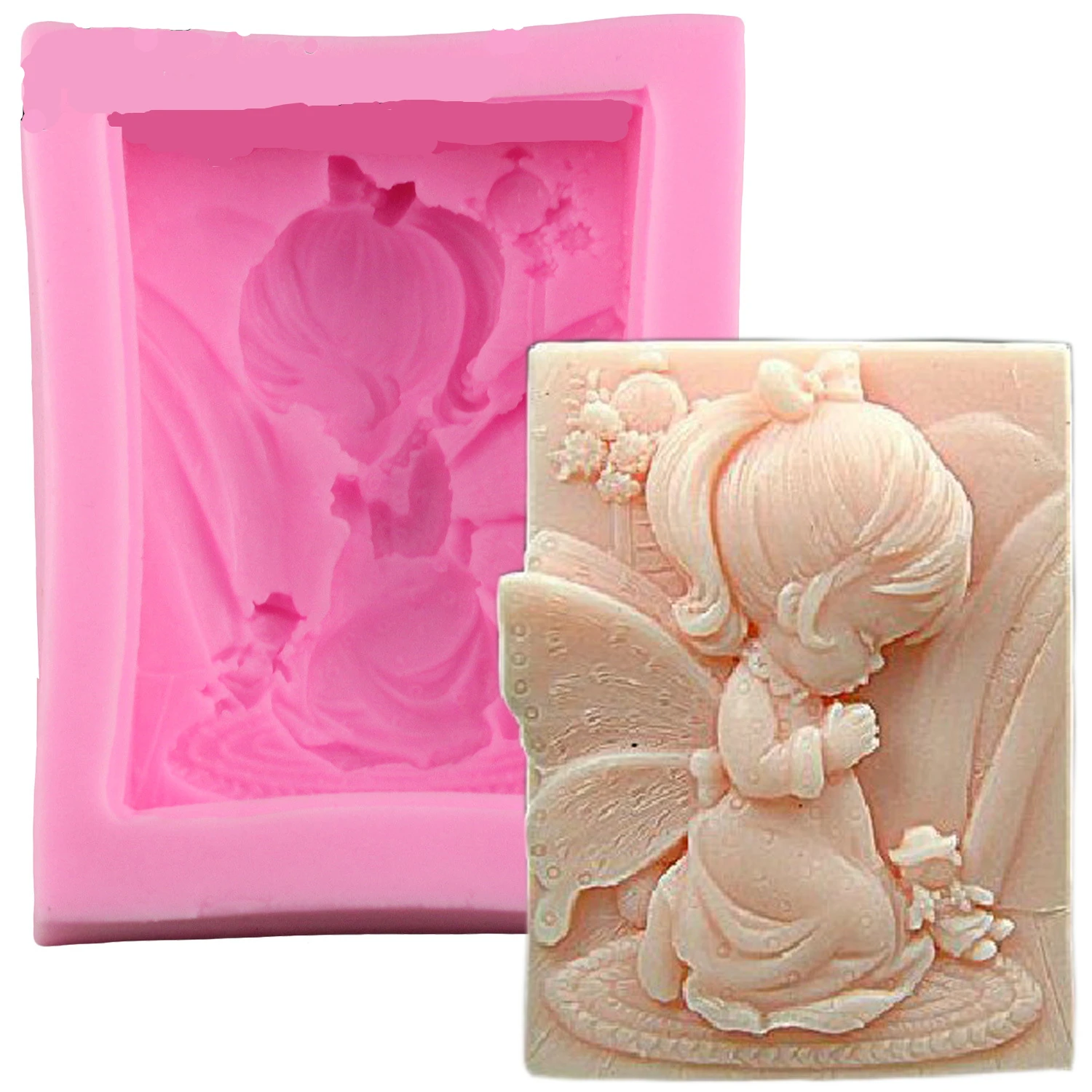 

Форма для мыла ручной работы Angel Boy Girl, силиконовый инструмент для моделирования торта, льда, Кондитерские искусства, декоративные аксессуар...