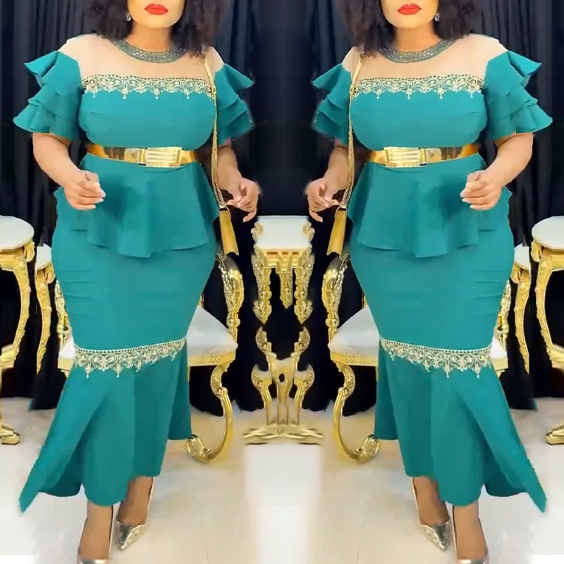 

African Dresses For Women Plus Size Tops Skirts Set Dashiki Ankara Clothing Dubai Turkey Wedding Party Gown 2023 Kaftan Abaya