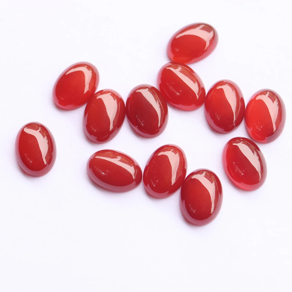 

Natural red agate oval Cabochon stone crystal beads for making earrings pendant no hole gemstone jewelry findings