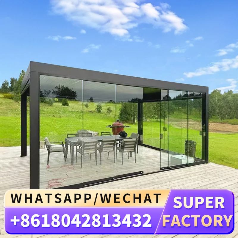 Наружная алюминиевая жалюзка для жалюзи электрическая биоклиматическая