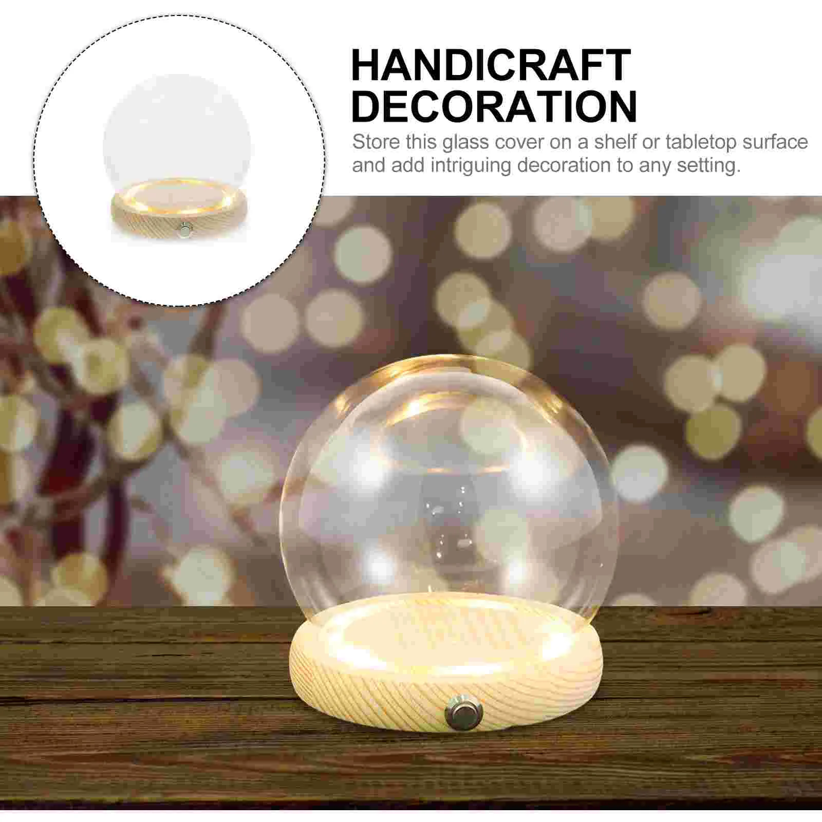 Стеклянная крышка ручной работы купольная прозрачная ваза настольная со