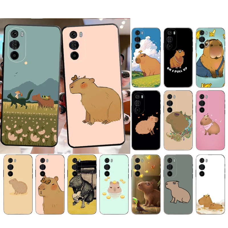 

Cartoon Capybara Phone Case for Moto E22i E22 E32 E40 E20 Edge X30 20 Lite 20Pro 30 Neo Ultra Fusion E7Power E7 E6 Plus Funda