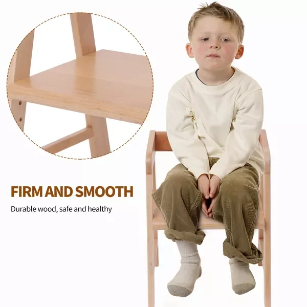 

Wooden Children’s Chair Height Adjustable Kindergarten Activity Stool Soft and Comfortable No Edges and Corner Baby Seat Cushion