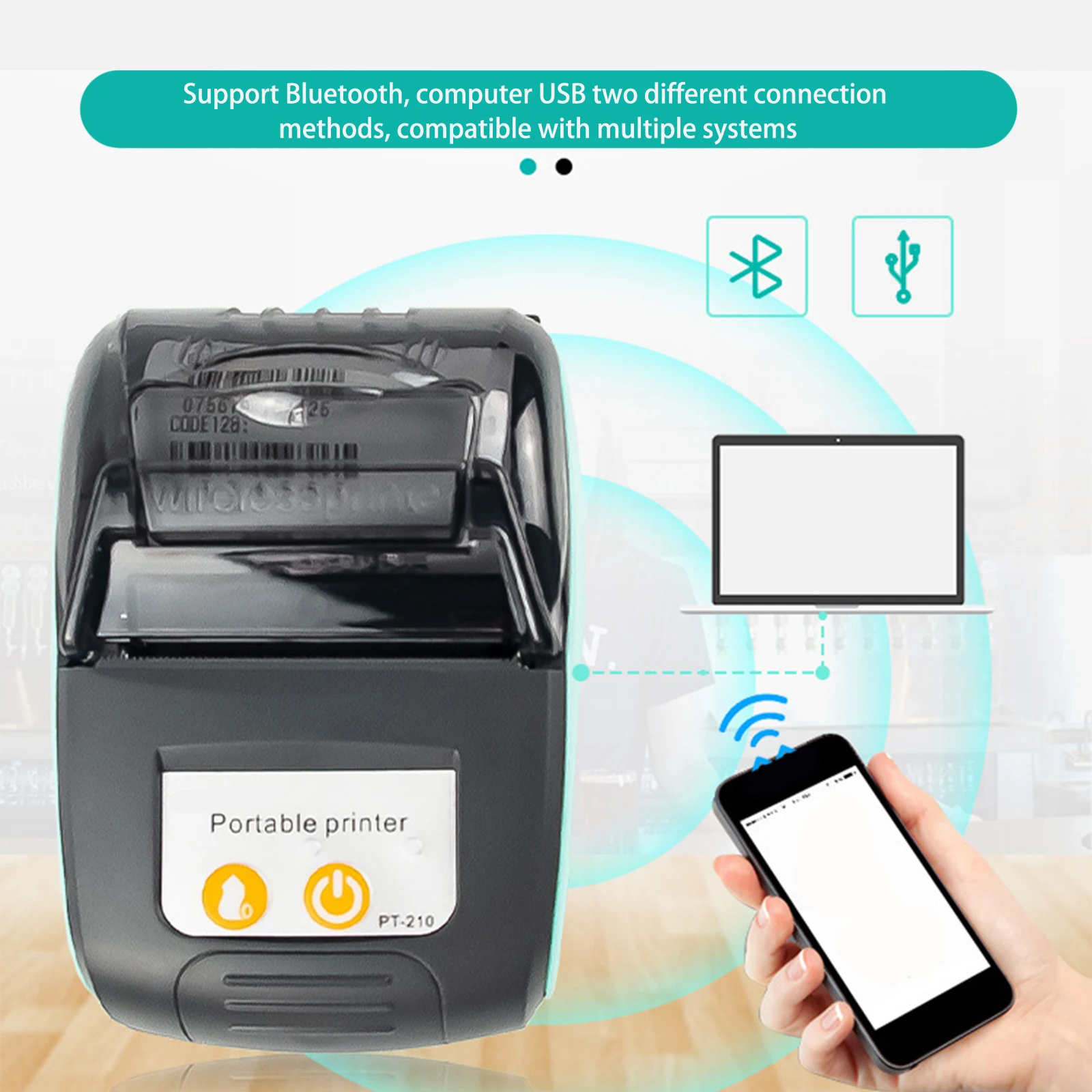 

Портативный мини 58 мм Bluetooth беспроводной термопринтер для чеков билетов Стандартный Android POS ПК Карманный принтер для магазина