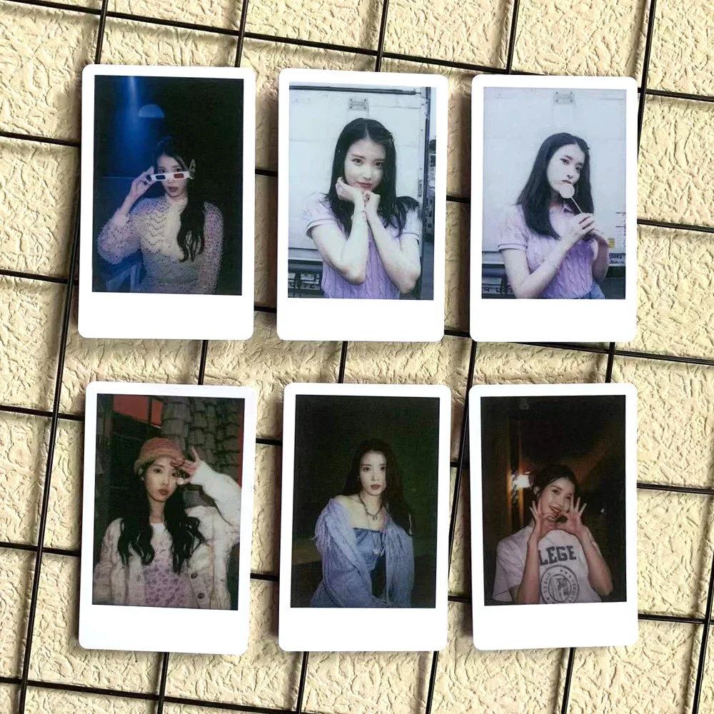 

6Pcs/Set KPOP IU Strawberry Moon Polaroid Photocards Lee Ji Eun LOMO Cards Postcards Paper Card For Fans Collection 12g