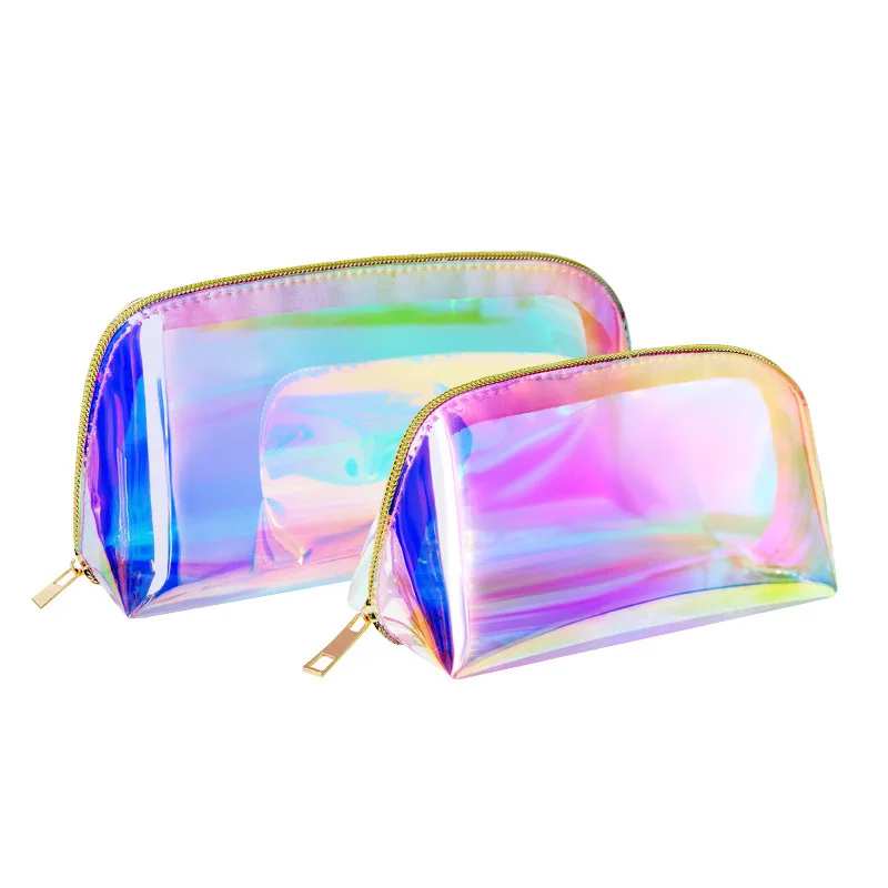 

New Laser Magic Color Waterproof Tpu Portable Portable Shell Bag Colorful Ladies Must-have Travel Face Wash Makeup Storage Bag