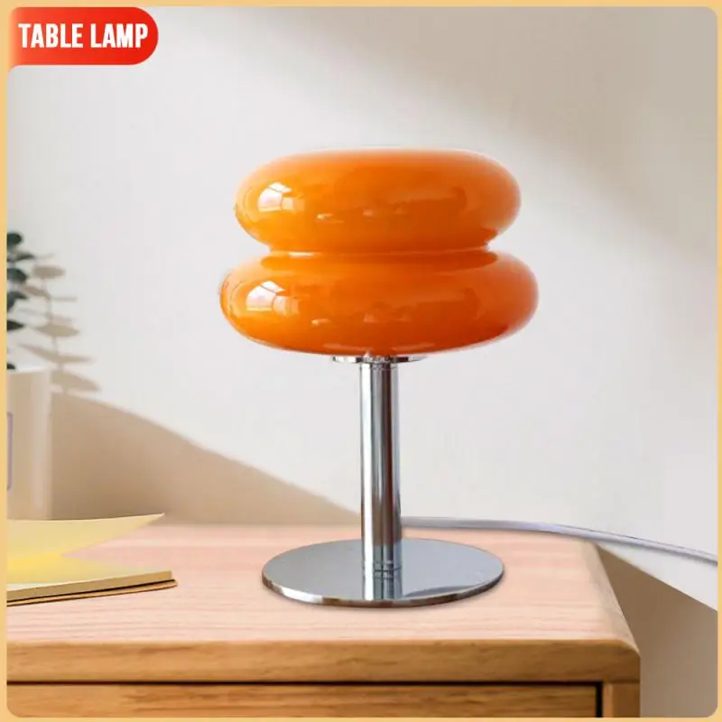 

Macaron Glass Table Lamp Trichromatic Dimming Living Room Atmosphere Lamps Eye Protection Night Light Girl Bedroom Bedside Decor