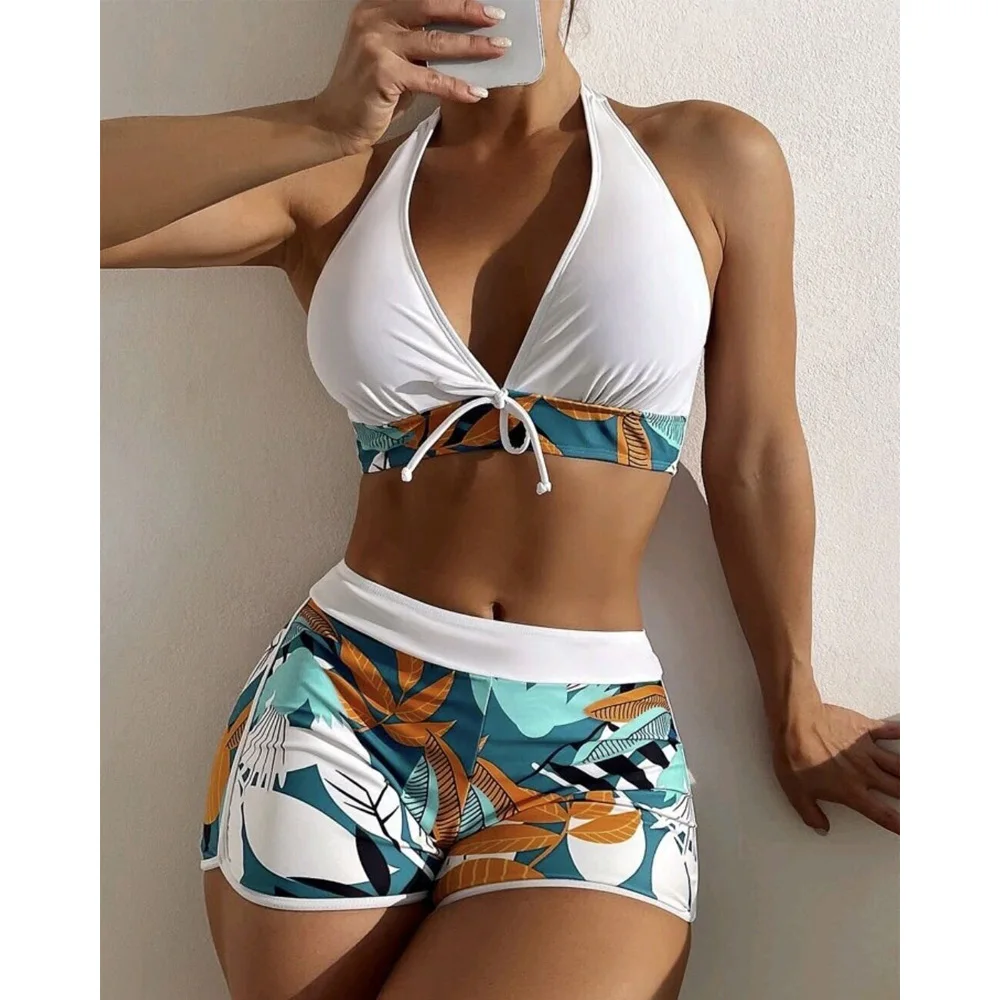 

Divasily High Waist Bikini Set Women 2022 Push Up Swimsuit Print Halter Swimwear Summer Beachwear Bathing Suit Swimming Suit