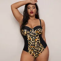2022 One-piece Womens Swimwear Plus Size Swimming Costume Women Swimsuit Push Up Tummy Control Ruched Ladies Retro D To G Cup
