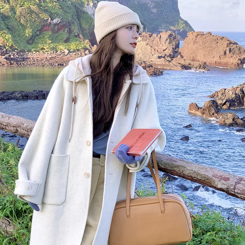 Ханчжоу Yilin одежда 2023 простой свободный крой однобортный слоновой кости съемный