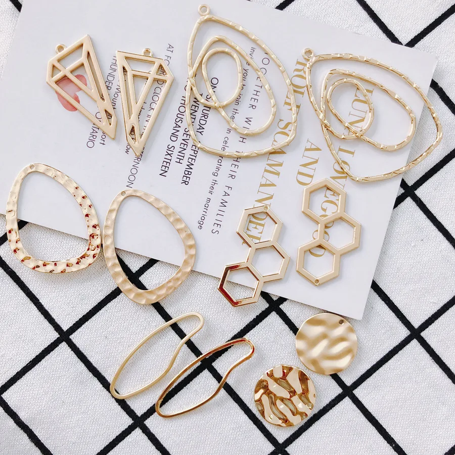 

10pcs Matt Golden Pendants Waterdrop Hollow Irregular Pendants for Handmade Necklace Bracelet Earrings Connector Jewelry Making