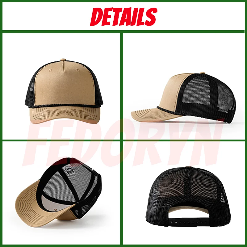 Fedoryn Custom New Trucker Hat Хлопковая бейсболка с вышивкой для мужчин Модный дизайн Шляпа водителя грузовика Сетчатая шляпа Унисекс Оптовая продажа (art.: 3920d03210221) - 3920d03210221