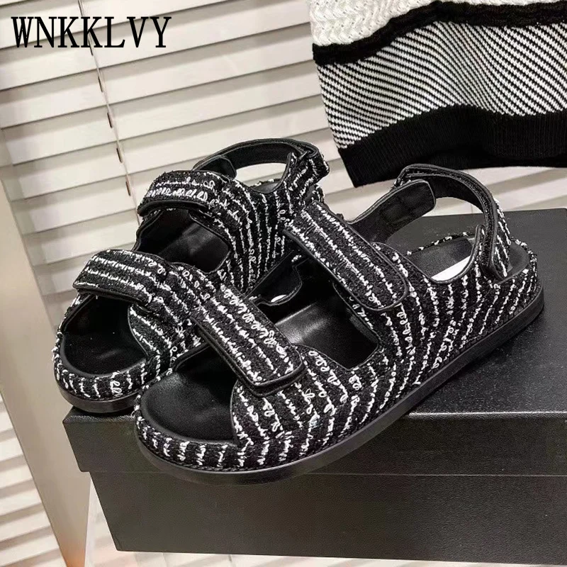 

2022 Platform Gladiator Sandals Comfort Women Round Toe lattice Flat Shoes Summer Casual All match Vacation beach Rome Sandalias