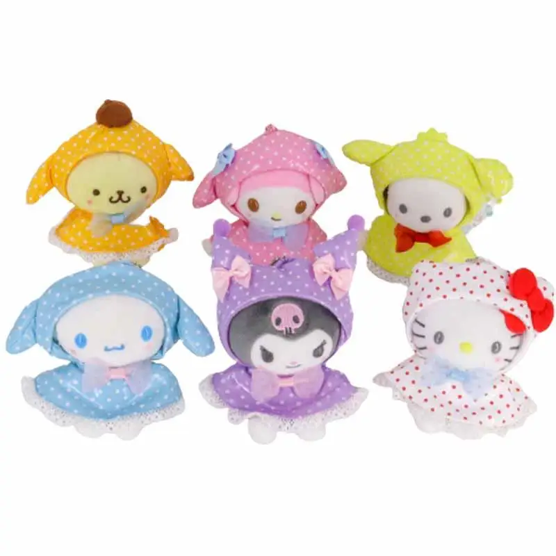 

Sanrios My Melody Cinnamoroll Kuromi помпон Пурины Hellokittys аниме кавайная Милая мультяшная подвеска плюшевая кукла подарки для друзей