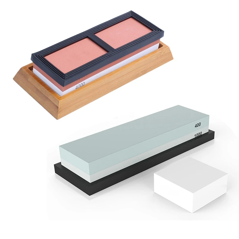 

1 Set Whetstone Sharpening Stone 2 Side Grit 400/1000 Kit & 1 Set Stone Whetstone Sharpening Stone 1000/4000 Grit Kit