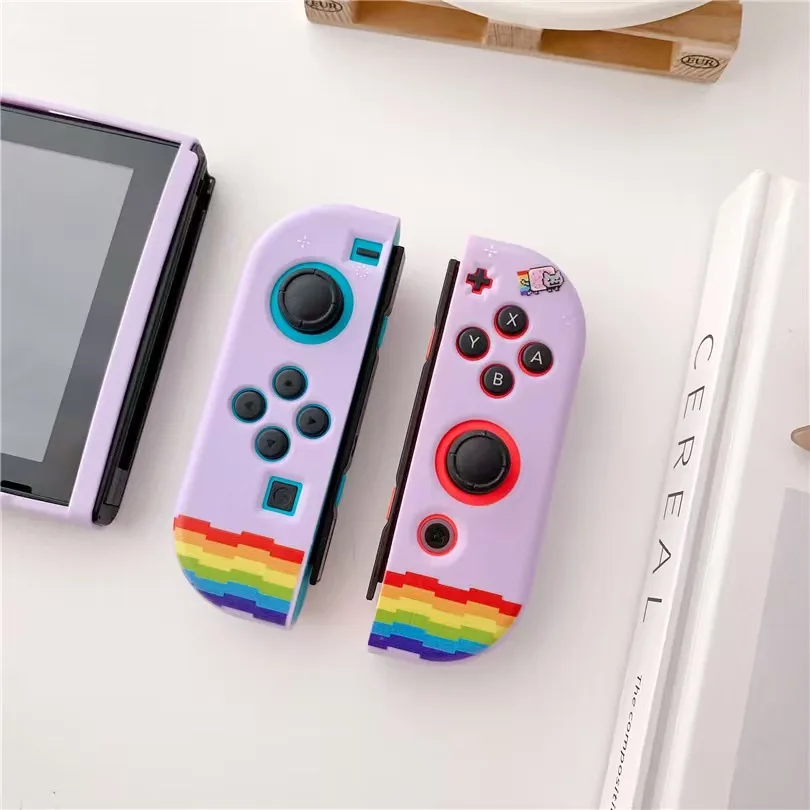 Фото Симпатичный защитный чехол Nyan Cat Rainbow для Nintendo Switch, тонкий чехол из мягкого ТПУ для консоли Nintendo Switch, игровые аксессуары NS №3