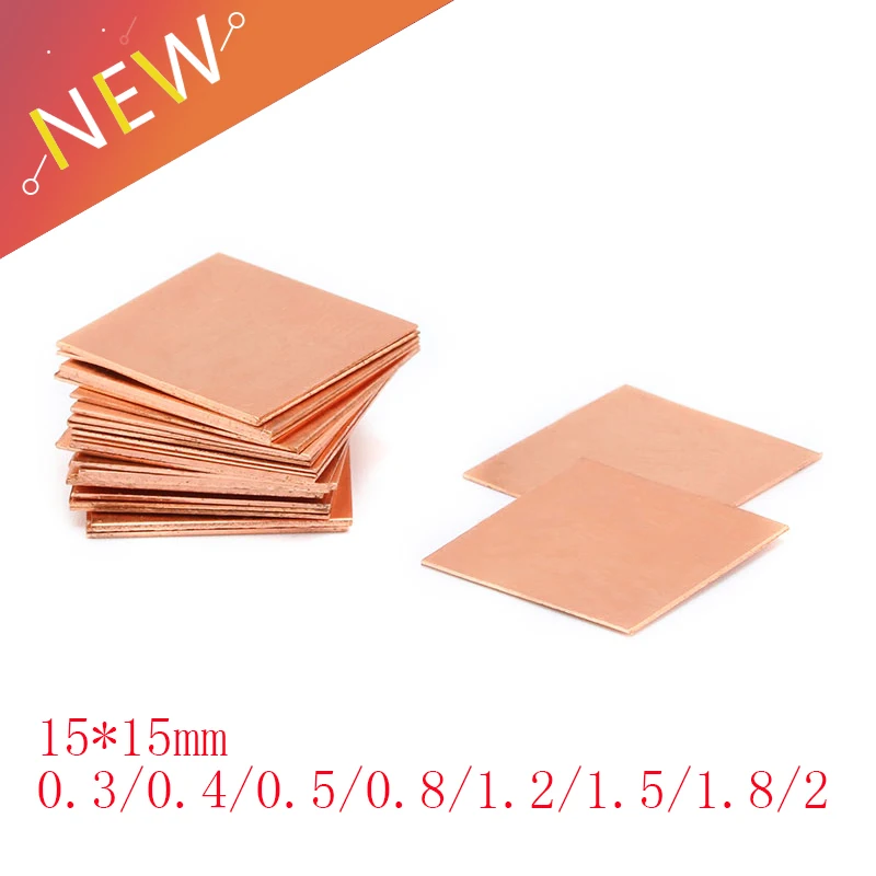 

5 шт., медные термопрокладки Your Cee для ноутбука 15х15 мм