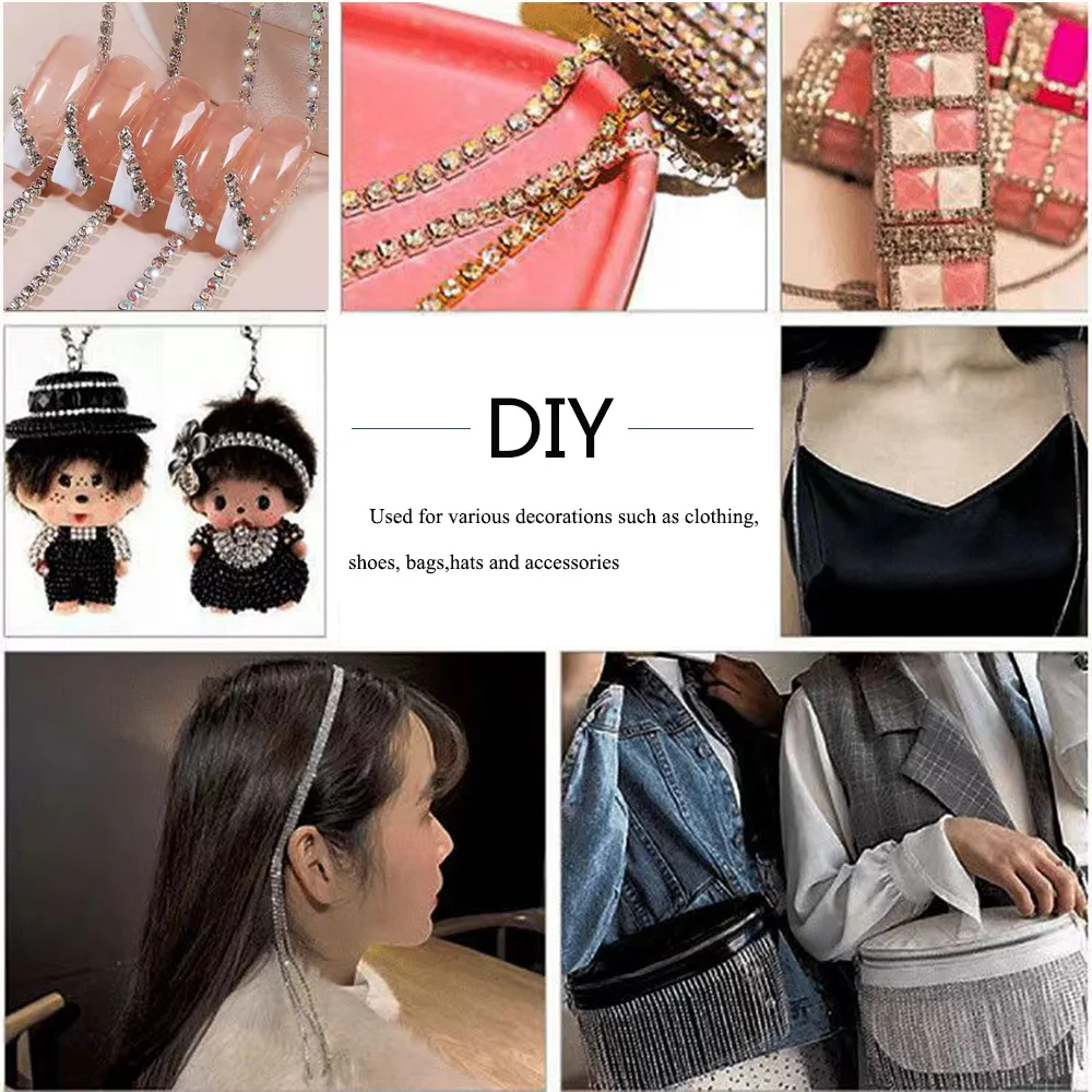 Блестящие стразы для одежды 5 метров