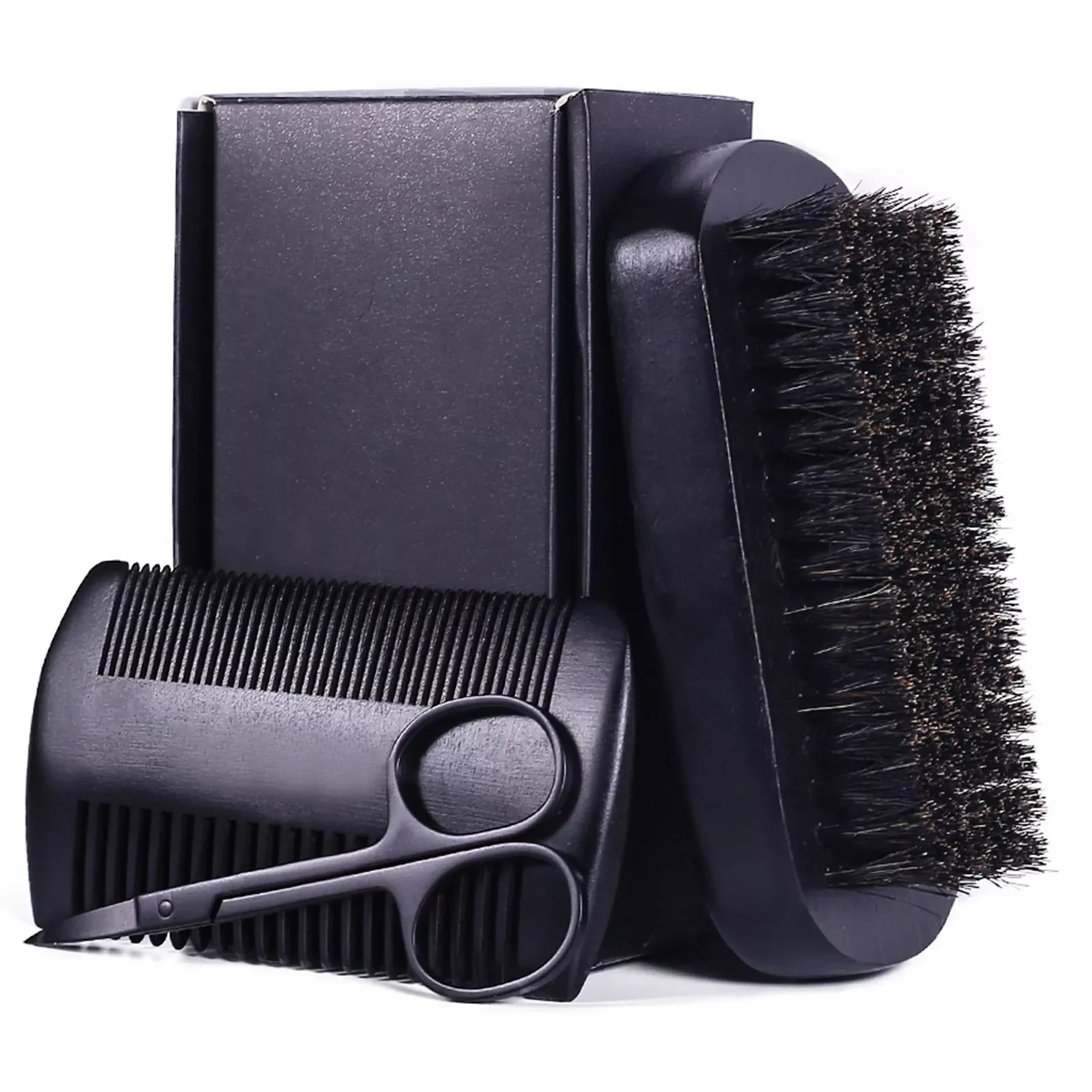 

NEW2023 Beard Mustache Scissors And Comb Set Kit For Men Care (3 Pieces Kit) Facial Cleansing Brush Kit