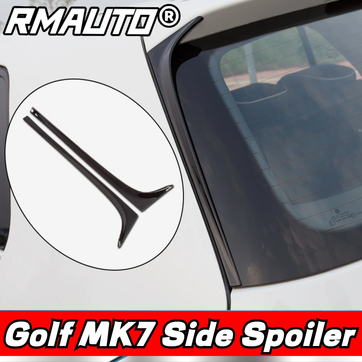 

RMAUTO Carbon Fiber Car Rear Side Spoiler Window Wings Diffuser Body Styling Kit For VW Golf 7 MK7 2014-2018 Car Accessories
