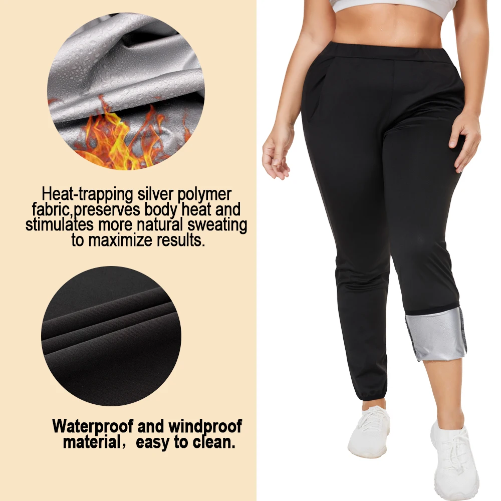 NINGMI Sauna Suit for Women Weight Loss Hot Sweat Set Slimming Jacket Leggings Fat Burner Workout Body Shaper Zipper Sportwear