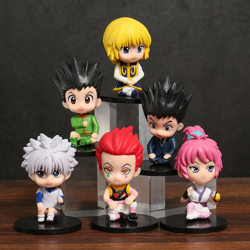 6 шт./компл. Hunter x Huner Gon Freecss Killua Zoldyck Kurapika Leorio Hisoka Machi Фигурки игрушки из ПВХ милые