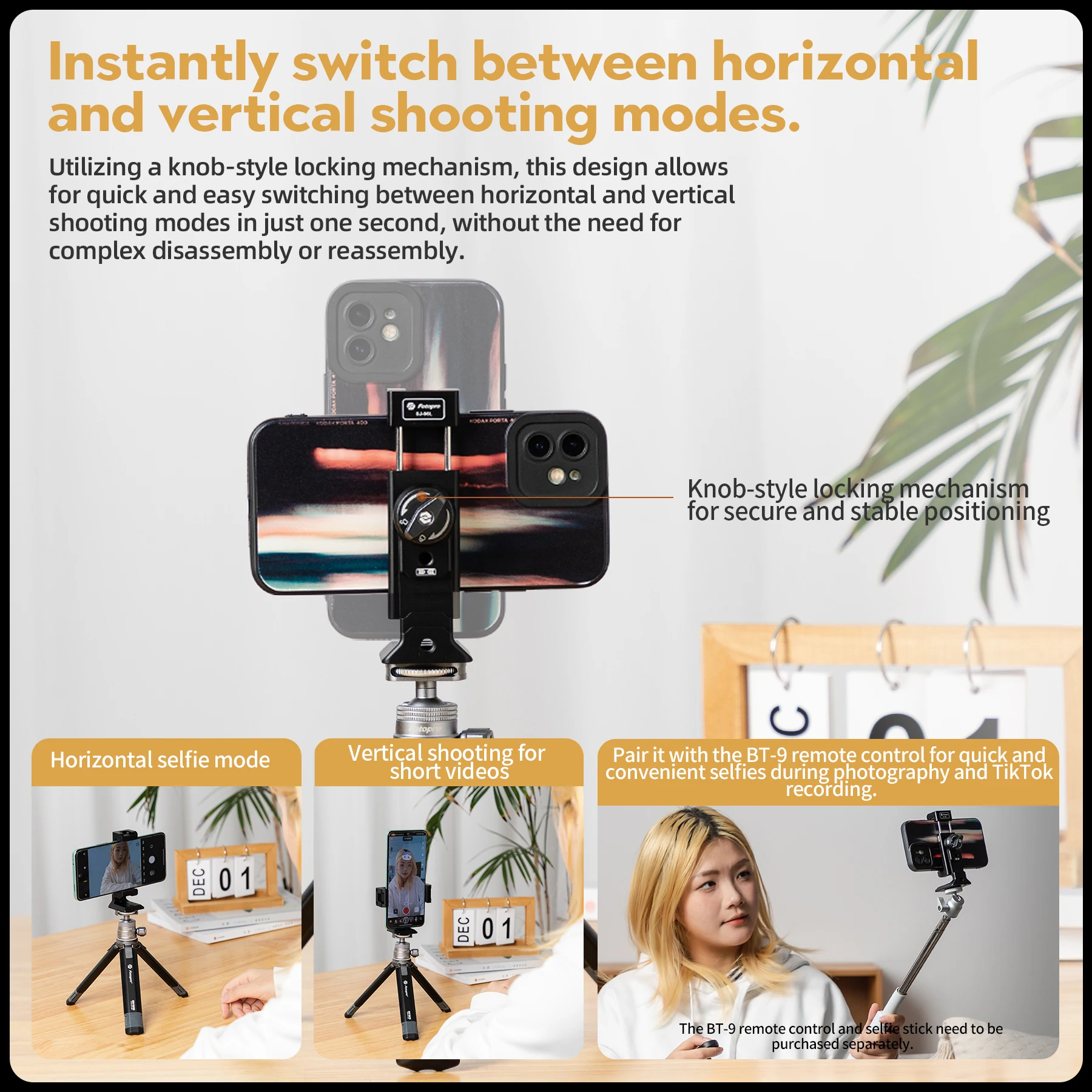 Фото Крепление для телефона Fotopro SJ96L из алюминия, регулируемый зажим для смартфона с холодным креплением и быстросъемной пластиной Arca Swiss для штативной головки №2