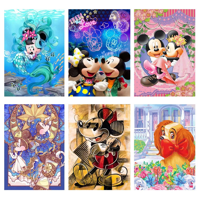 

5D Diamond Painting Disney Mickey Mouse Minnie Couple Diamond Embroidery Cross Stitch Art Mosaic Full Drill Home Decor Gift Ll69