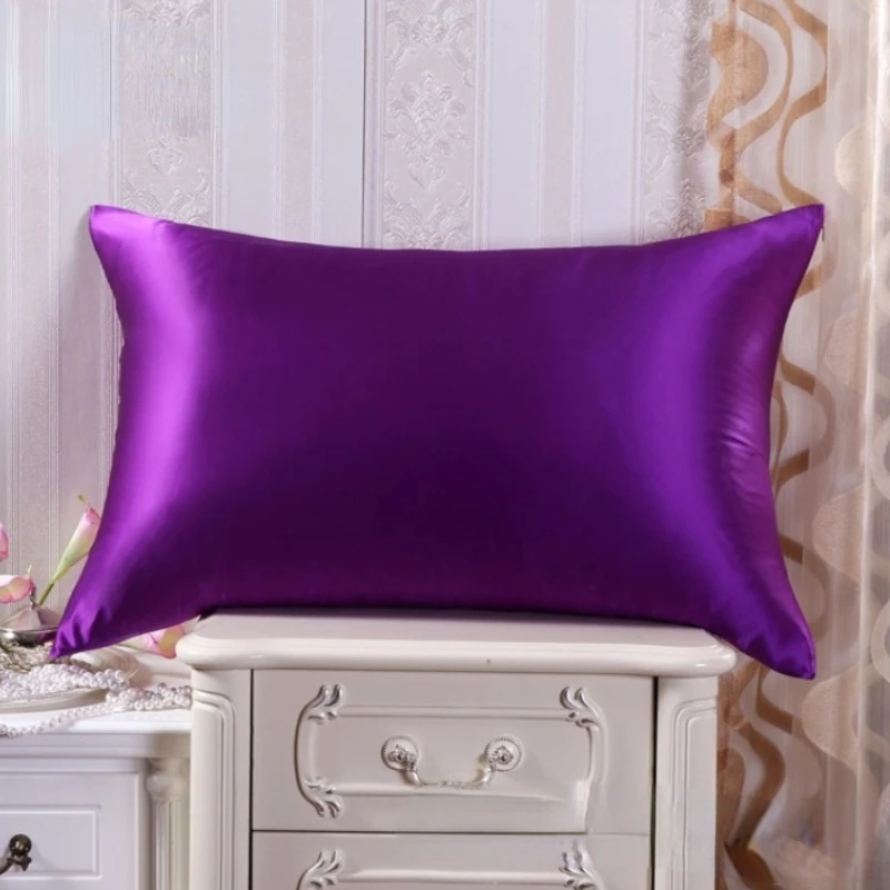 

19 Momme Silk Zipper Pillowcase 1pc 100% Nature Mulberry Silk Muticolor Pillow Case For Healthy Standard Queen King