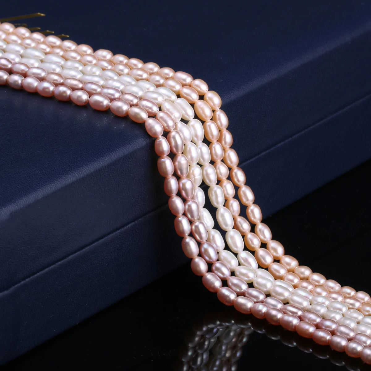

AAA Natural Freshwater Pearl White Orange Rice Beads 4-4.5mm For Jewelry Making DIY Necklace Bracelet Accessories Charm Gift36CM