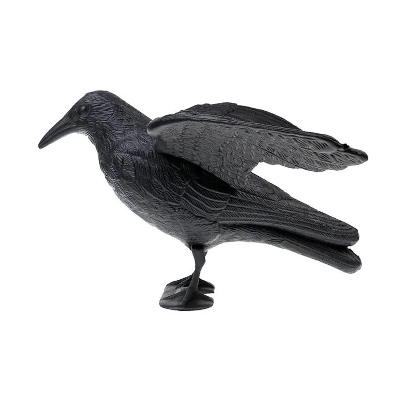 

Outdoor Durable Garden Flock Hard Plastic Black Crow Hunting Decoy Raven Halloween Prop For Shooting Home Yard Field Decoration