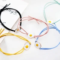 cute hair tie creative hair accessories for girls poached egg fashionable simple rubber bands band ties woman loop new headwear