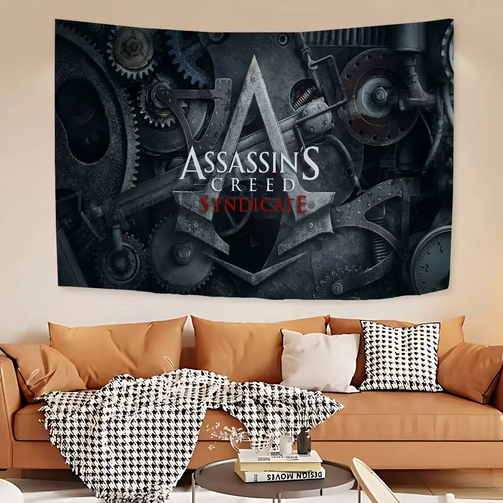 Фото Настенный гобелен с принтом Game A-Assassins C-Creeds, большой, научно-фантастический, для декора комнаты и дома, декоративное одеяло №3