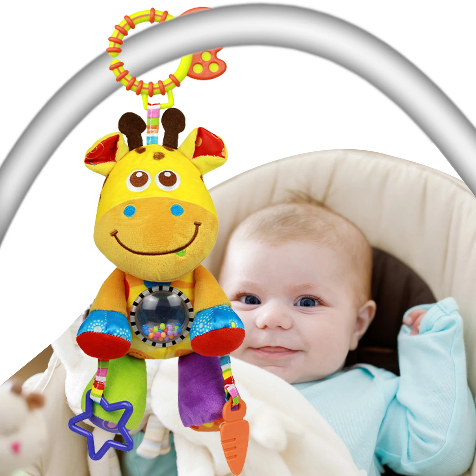 

Stroller Toys Spiral Suspension Rattle Sensor And Plush Toys Infant Activity Spiral Plush Toys For Kid Infant Crib Cot Pram