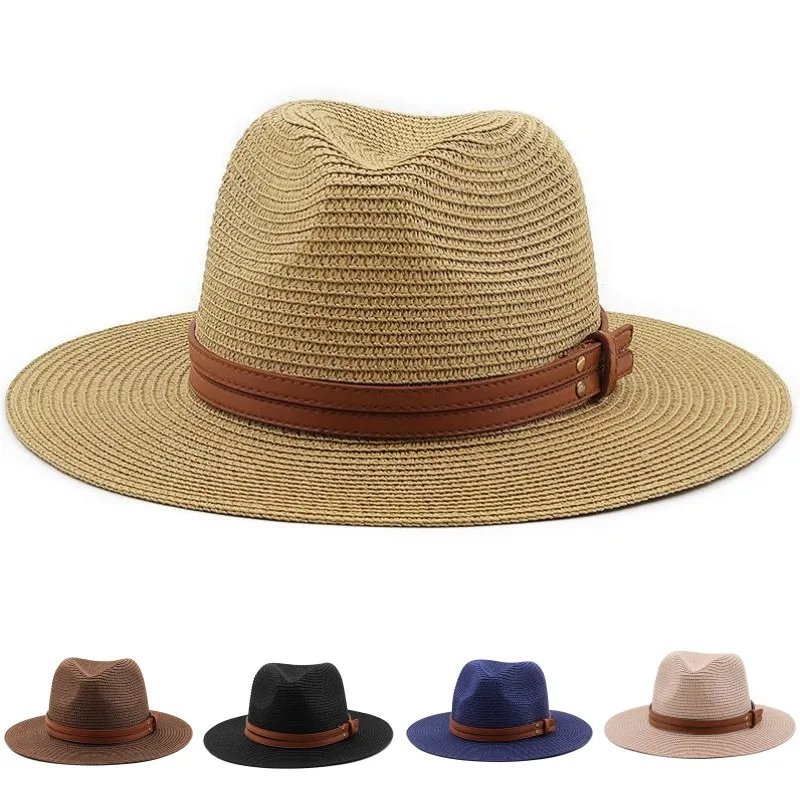 

Summer Hat for Women 2023 Panama Soft Shaped Straw Hat Summer Men Wide Brim Beach Sun Cap UV Protection Fedora Hat 54cm-60cm