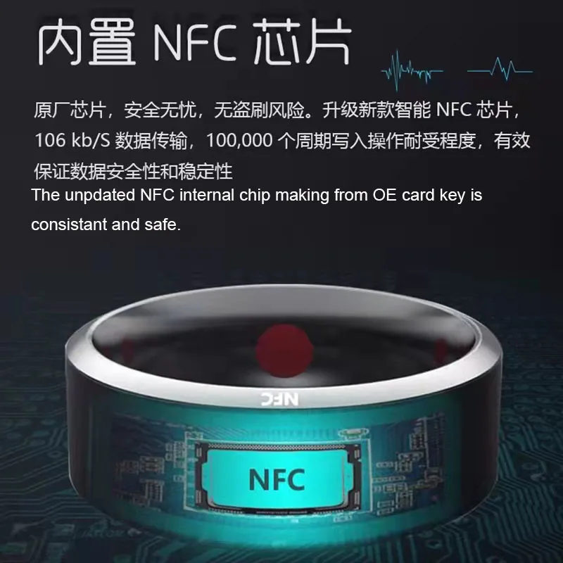 Model 3 Smart Ring Accessory for Tesla Key Card Fob Replacement Ceramic RFID US 9 Support Customization |