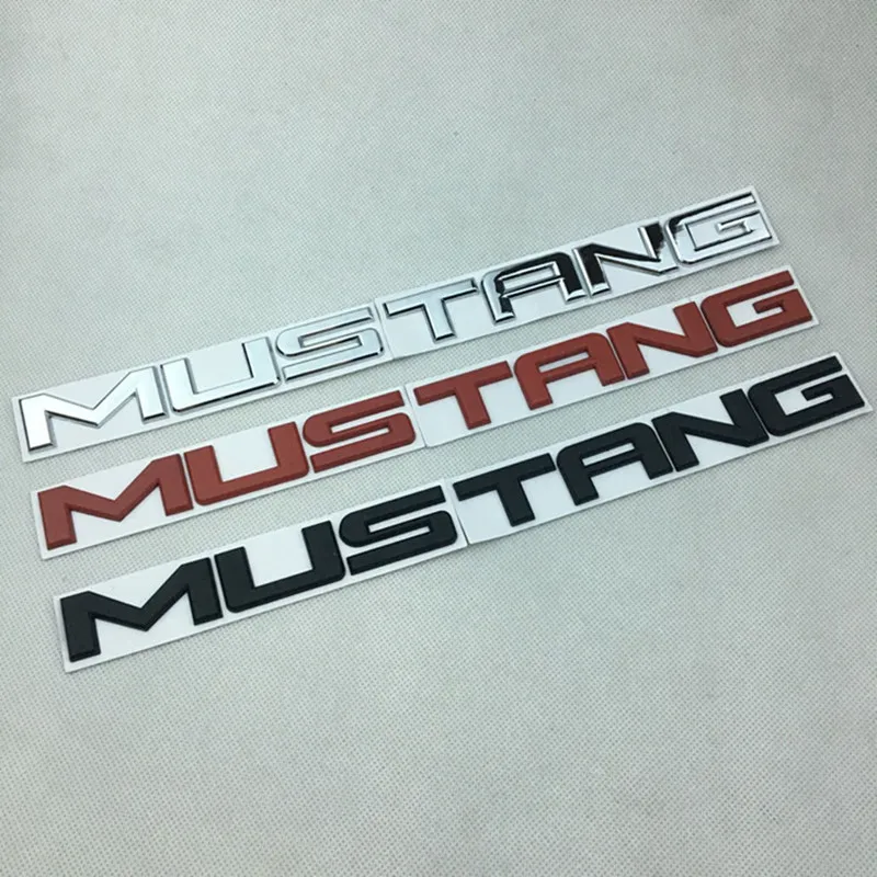 

Metal English letters MUSTANG badge Tail box car tail label body sticker FOR Ford Mustang 15-18