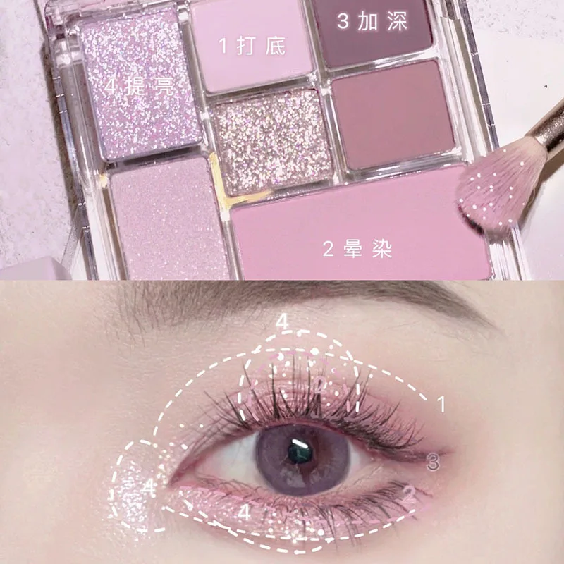 

Nine-color Eye Shadow Palette Iris Purple Glitter Pearly Eyeshadow Palette Fashion Korean Shiny Eye Shadow Charming Eye Makeup