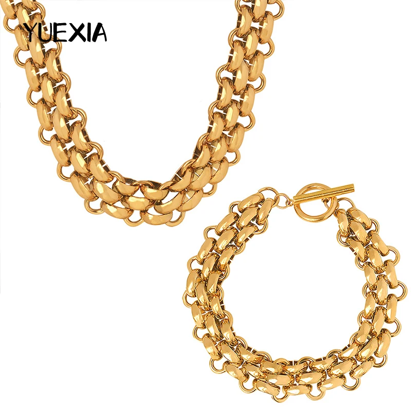 

Miami Cuban Stainless Steel Bracelet Big Gold Plated Chunky Chain Bracelets Unisex Waterproof Women Men Statement Charm Jewelry