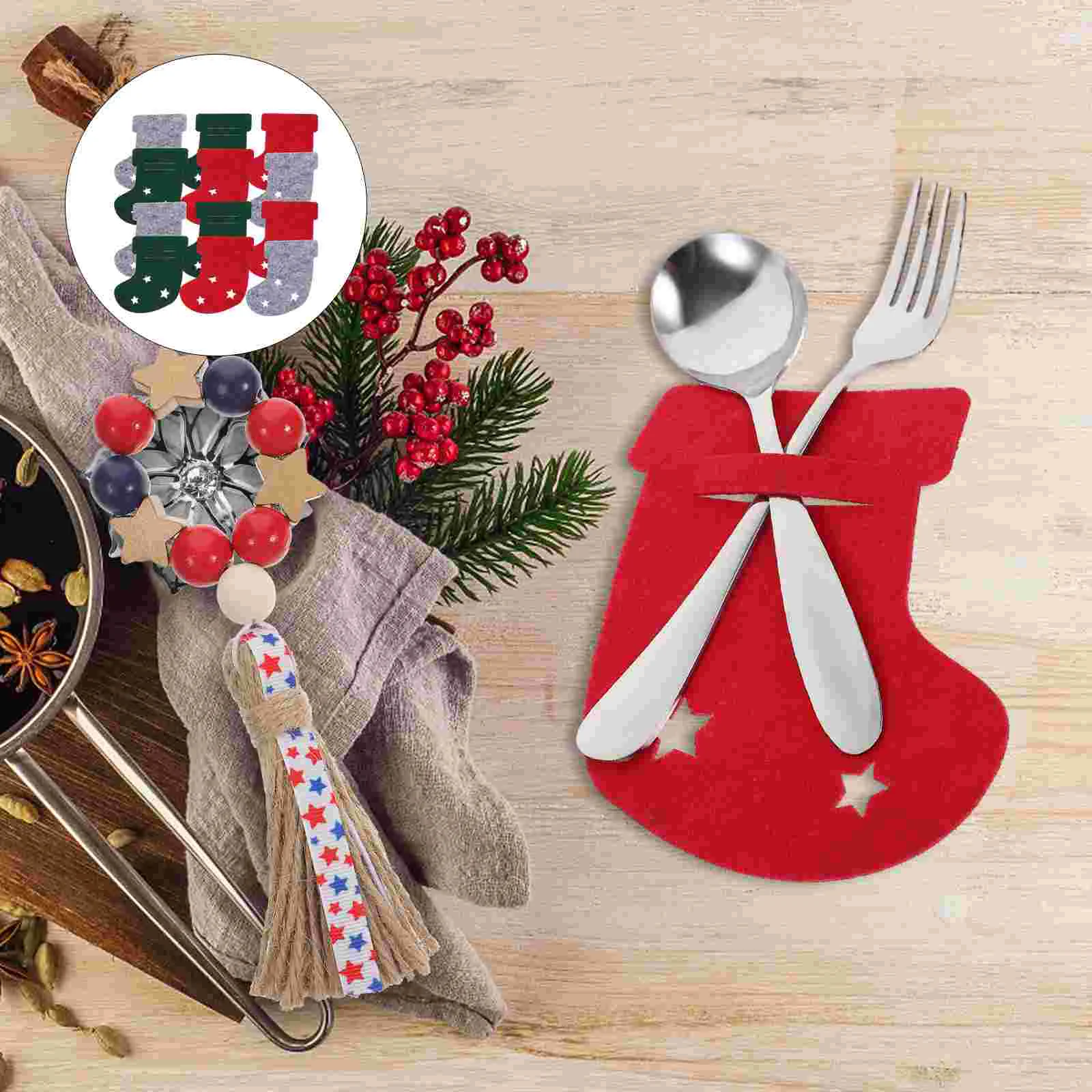 

Accessories Cutlery Holder Silverware Party Supplies Christmas Decoration Pouch Festival