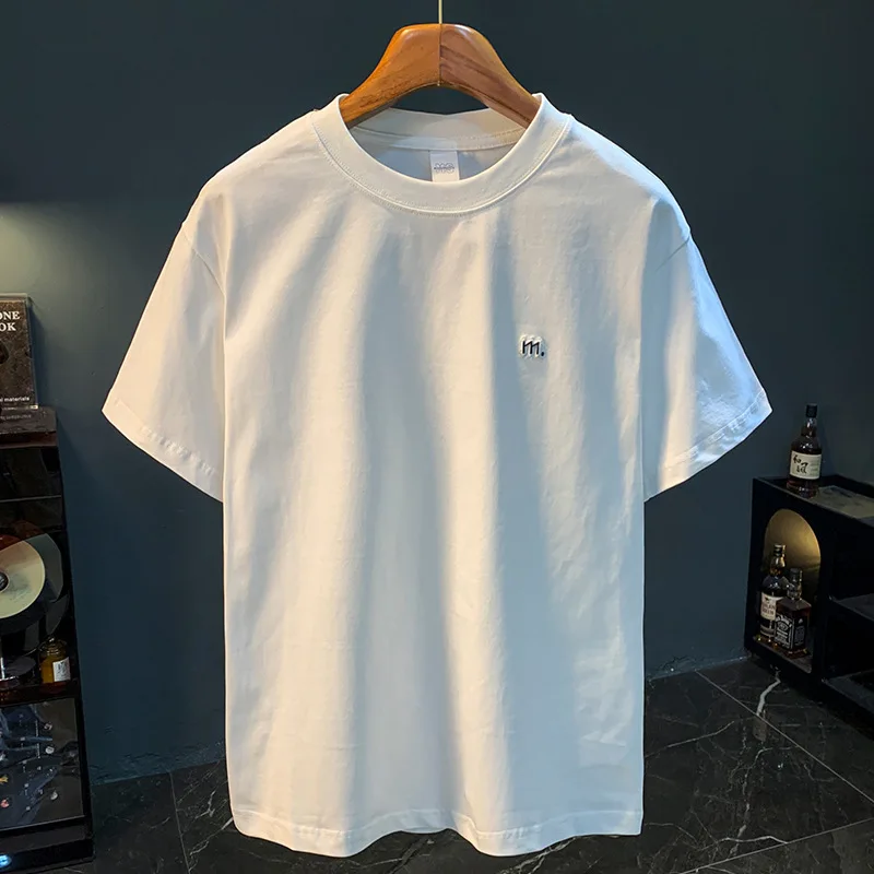 Лето 2025 г. новый мужской простой и универсальный однотонный топ с короткими