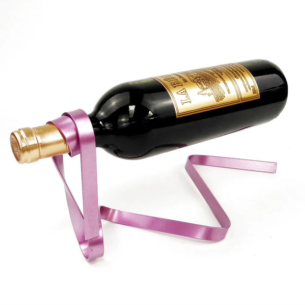 

Rack Bottle Single Stand Holder Storage Ribbon Novelty Iron Tabletop Metal