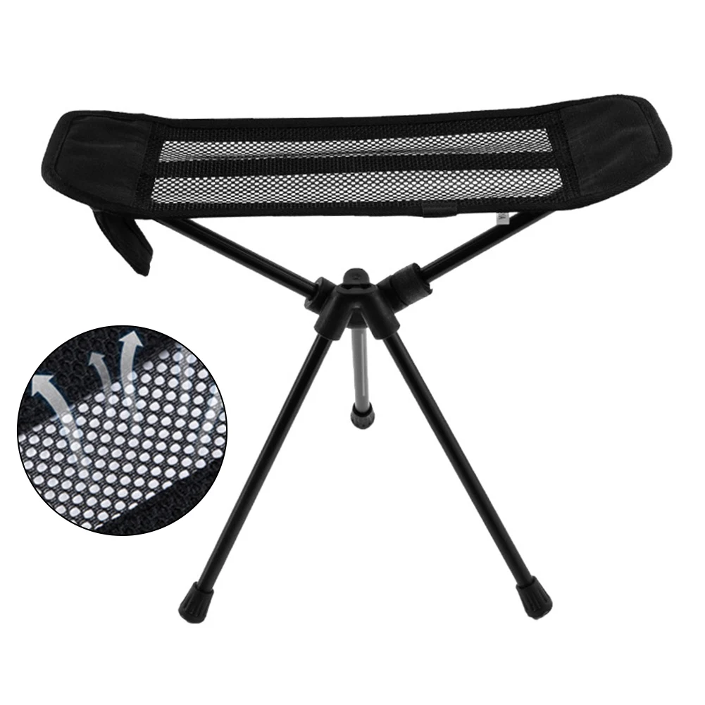 

Chair Leg Rest Chair Footrest Aluminum Alloy Black Camping Fishing Foldable Chair Outdoor Oxford Cloth Durable