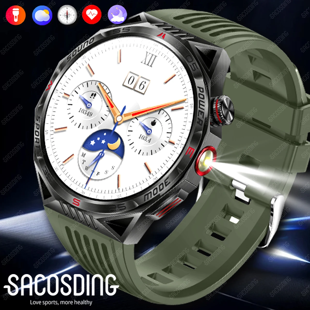 Новые 1 85-дюймовые спортивные компасы на открытом воздухе фитнес-трекер умные